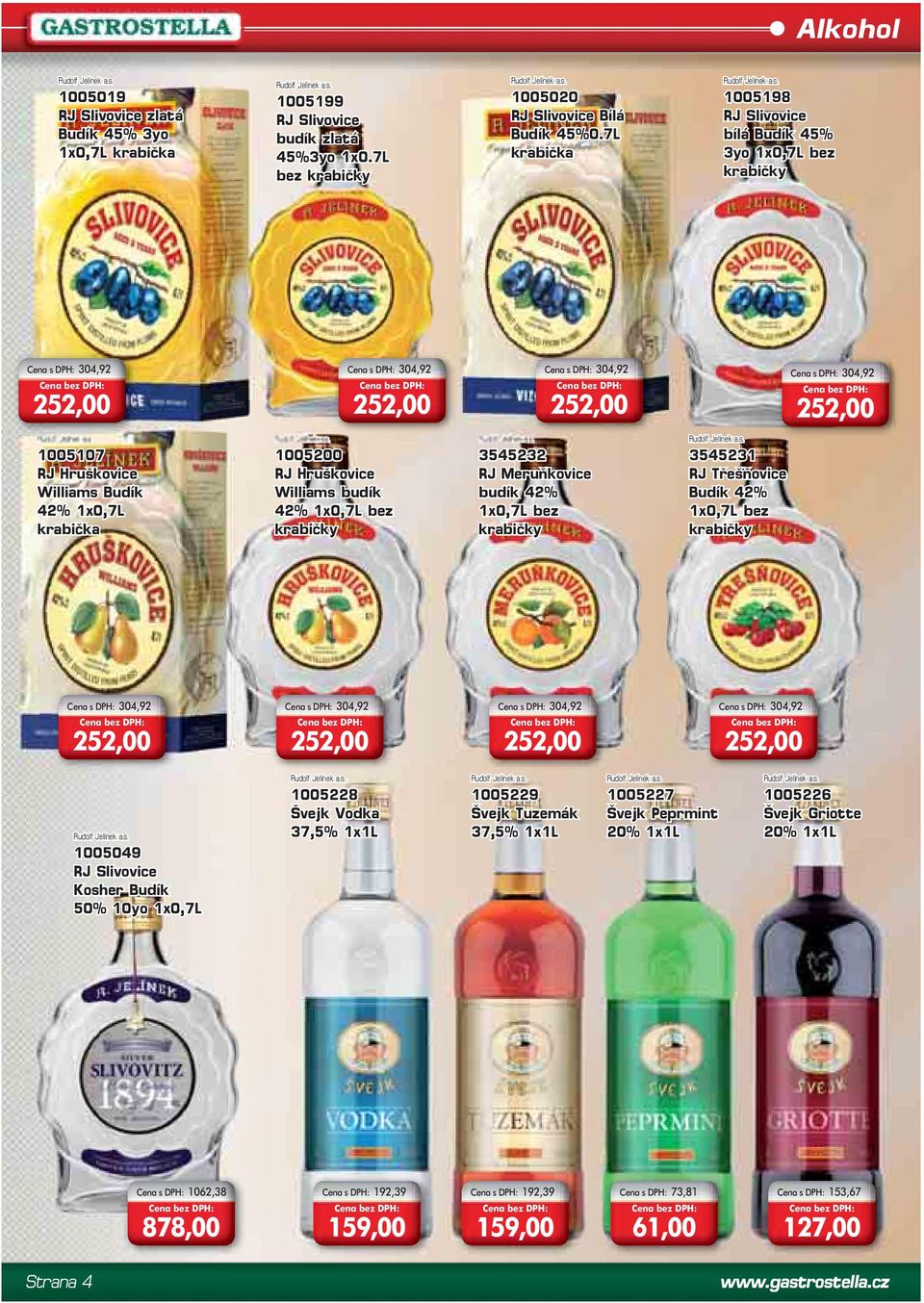 Williams Budík 42% 1x0,7L krabička 1005200 RJ Hruškovice Williams budík 42% 1x0,7L bez krabičky 3545232 RJ Meruňkovice budík 42% 1x0,7L bez krabičky 3545231 RJ Třešňovice Budík 42% 1x0,7L bez