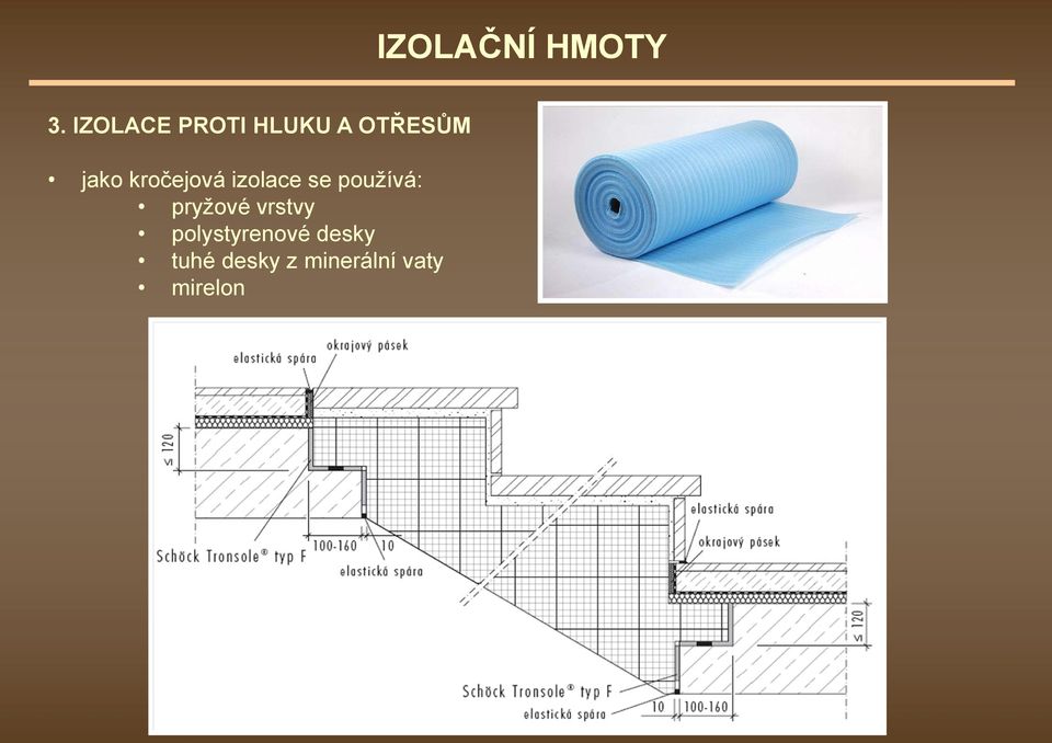 kročejová izolace se používá: pryžové