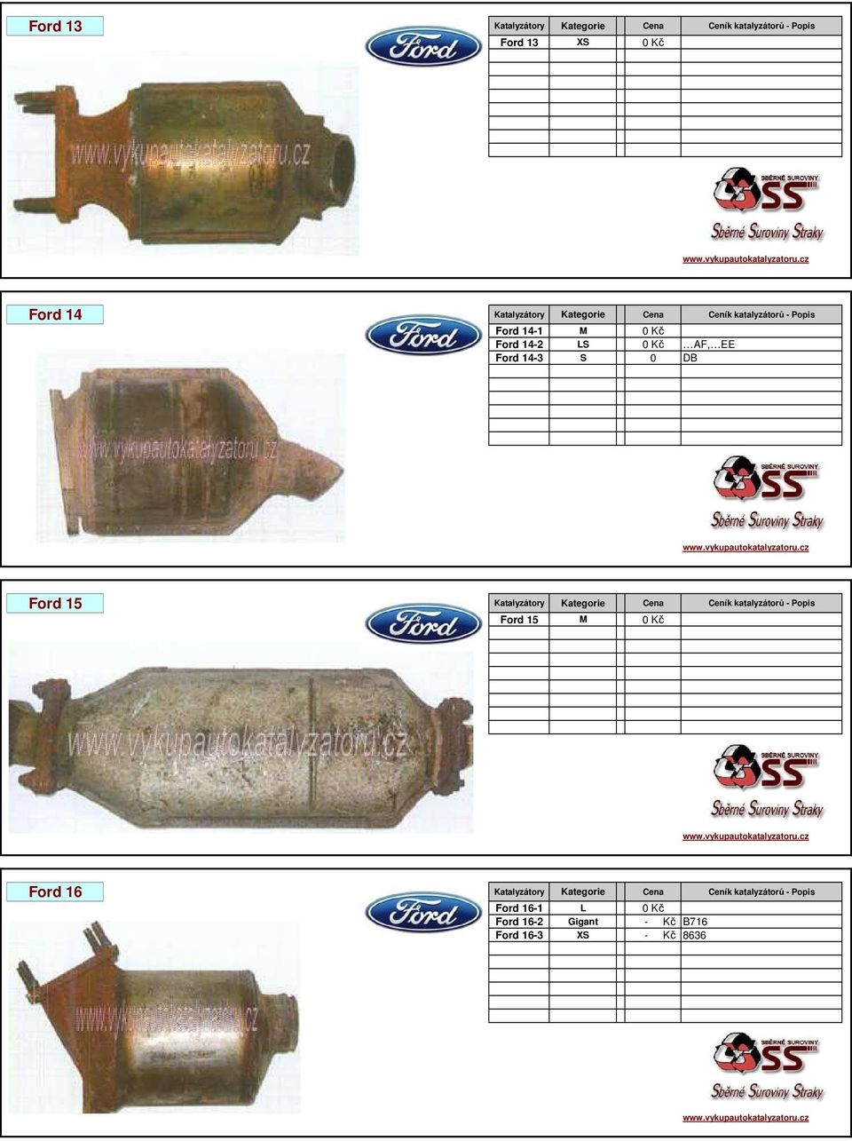 Ford 15 Katalyzátory Kategorie Cena Ceník katalyzátorů - Popis Ford 15 M 0 Kč Ford 16 Katalyzátory