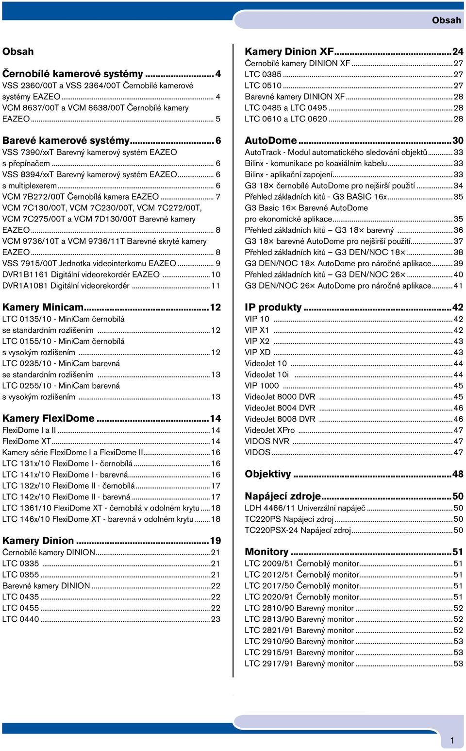 .. 7 VCM 7C130/00T, VCM 7C230/00T, VCM 7C272/00T, VCM 7C275/00T a VCM 7D130/00T Barevné kamery EAZEO... 8 VCM 9736/10T a VCM 9736/11T Barevné skryté kamery EAZEO.