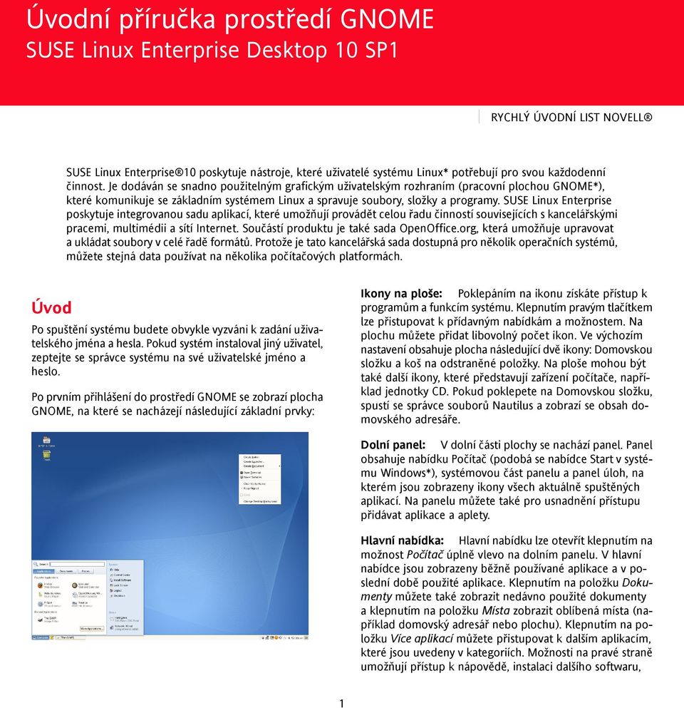 SUSE Linux Enterprise poskytuje integrovanou sadu aplikací, které umožňují provádět celou řadu činností souvisejících s kancelářskými pracemi, multimédii a sítí Internet.