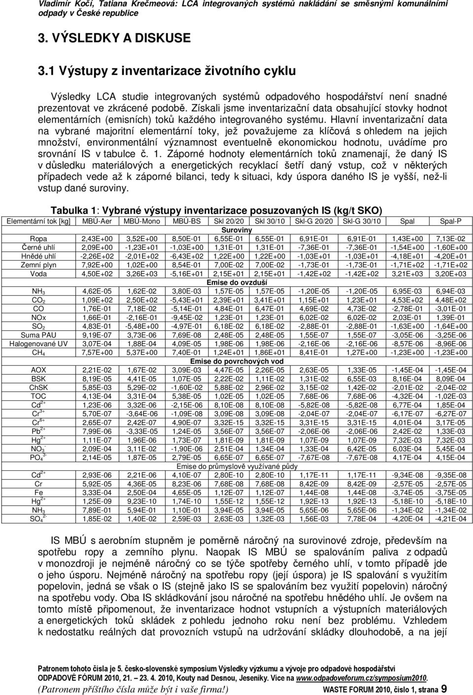 Získali jsme inventarizaní data obsahující stovky hodnot elementárních (emisních) tok každého integrovaného systému.