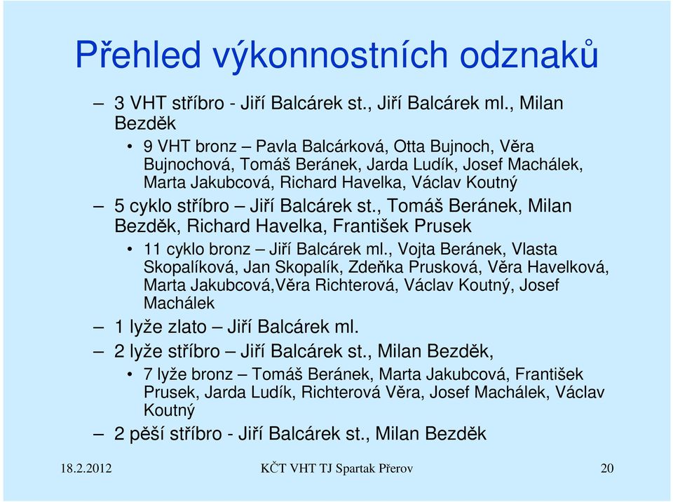 st., Tomáš Beránek, Milan Bezděk, Richard Havelka, František Prusek 11 cyklo bronz Jiří Balcárek ml.