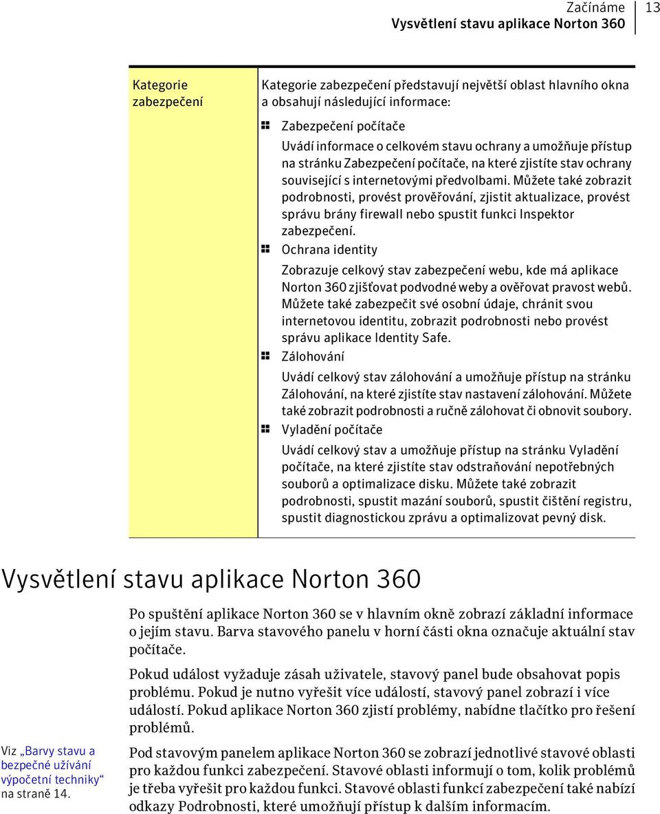 Můžete také zobrazit podrobnosti, provést prověřování, zjistit aktualizace, provést správu brány firewall nebo spustit funkci Inspektor zabezpečení.