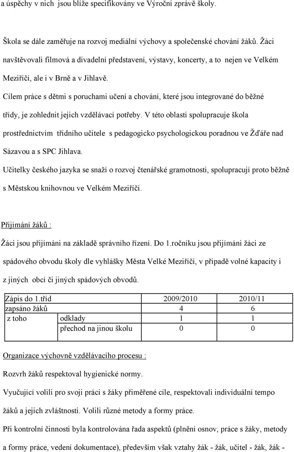 Cílem práce s dětmi s poruchami učení a chování, které jsou integrované do běžné třídy, je zohlednit jejich vzdělávací potřeby.