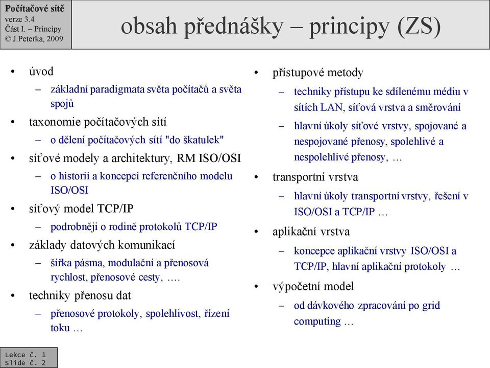 referenčního modelu ISO/OSI techniky přenosu dat přenosové protokoly, spolehlivost, řízení toku Slide č.