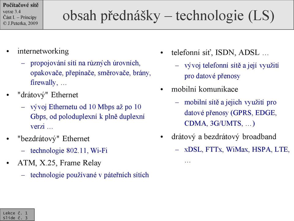 25, Frame Relay technologie používané v páteřních sítích Slide č.