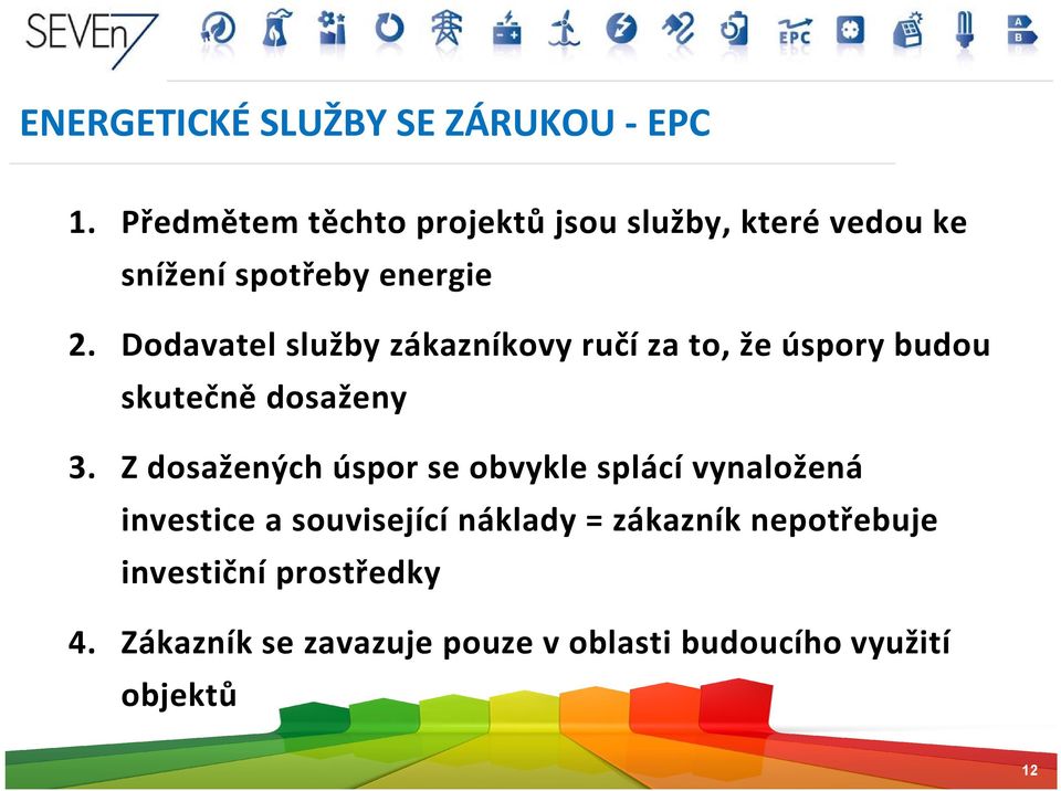 Dodavatel služby zákazníkovy ručí za to, že úspory budou skutečně dosaženy 3.