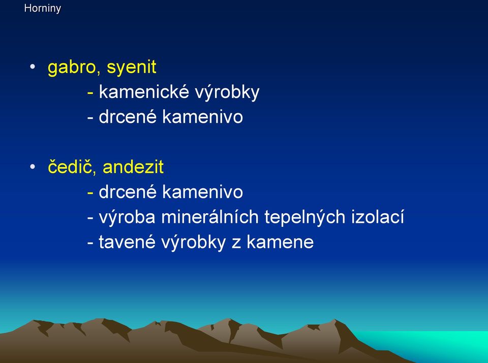 drcené kamenivo - výroba minerálních