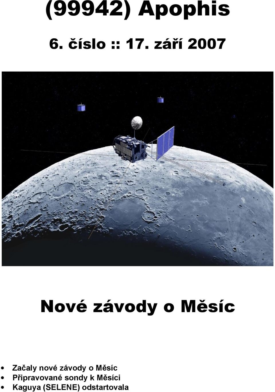 nové závody o Měsíc Připravované