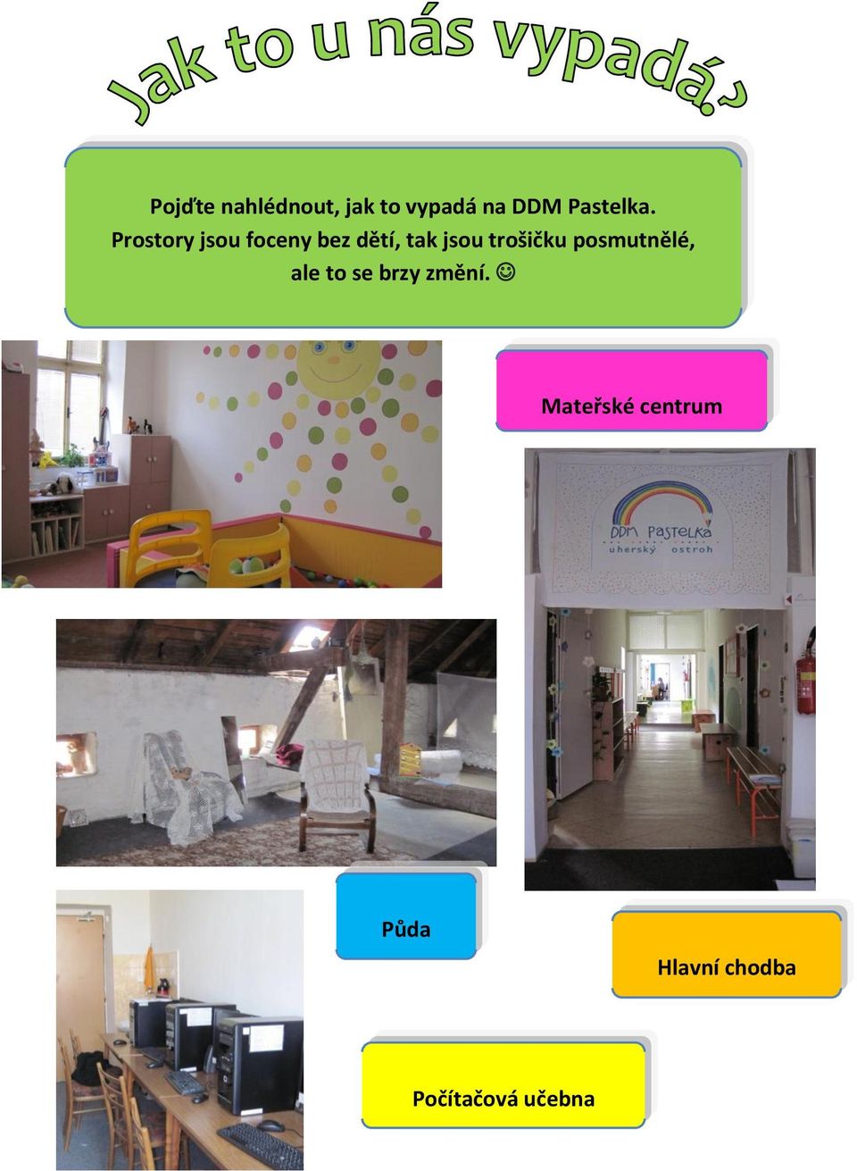 Prostory jsou foceny bez dětí, tak jsou