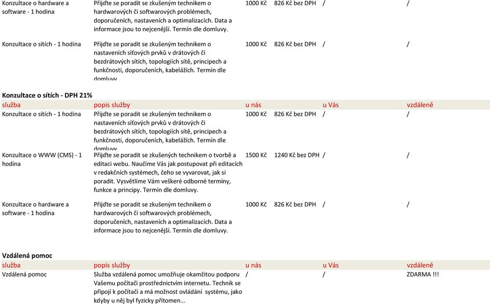 Přijďte se poradit se zkušeným technikem o nastaveních síťových prvků v drátových či bezdrátových sítích, topologiích sítě, principech a funkčnosti, doporučeních, kabelážích. Termín dle domluvy.