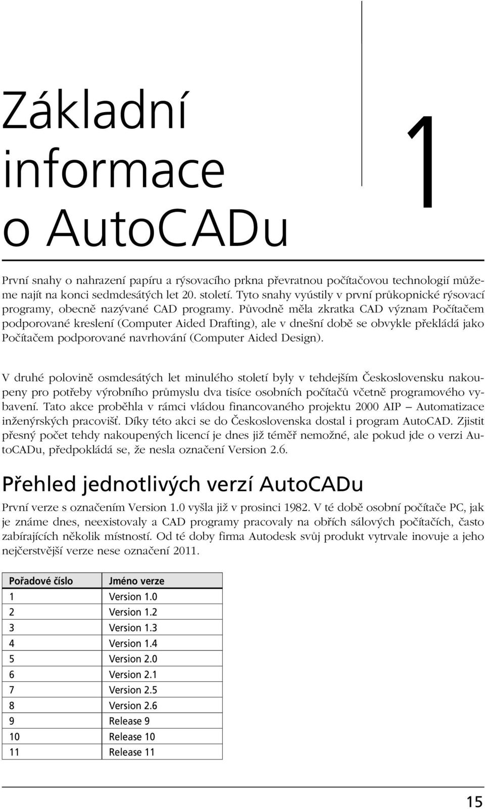 Původně měla zkratka CAD význam Počítačem podporované kreslení (Computer Aided Drafting), ale v dnešní době se obvykle překládá jako Počítačem podporované navrhování (Computer Aided Design).