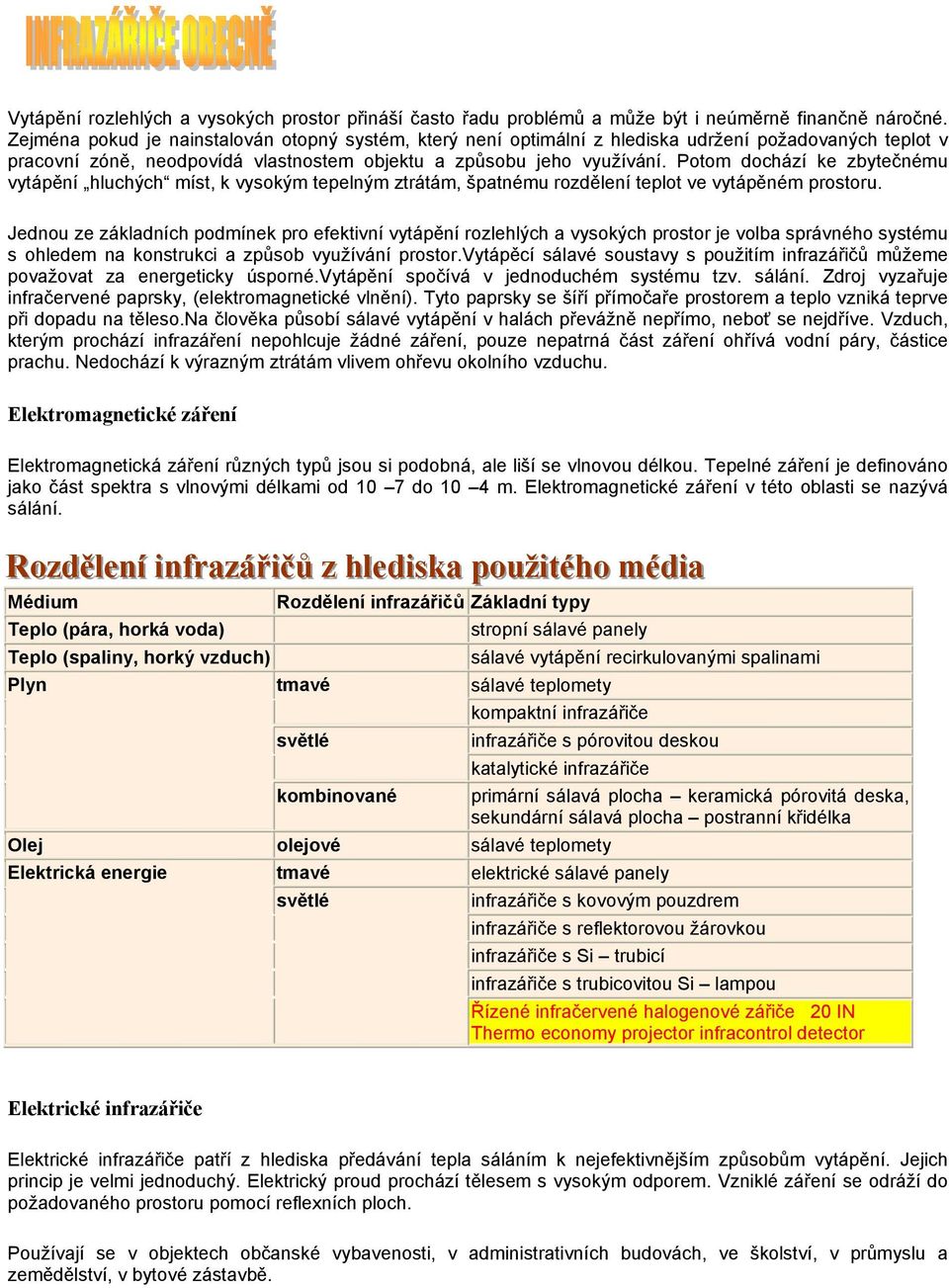 Potom dochází ke zbytečnému vytápění hluchých míst, k vysokým tepelným ztrátám, špatnému rozdělení teplot ve vytápěném prostoru.