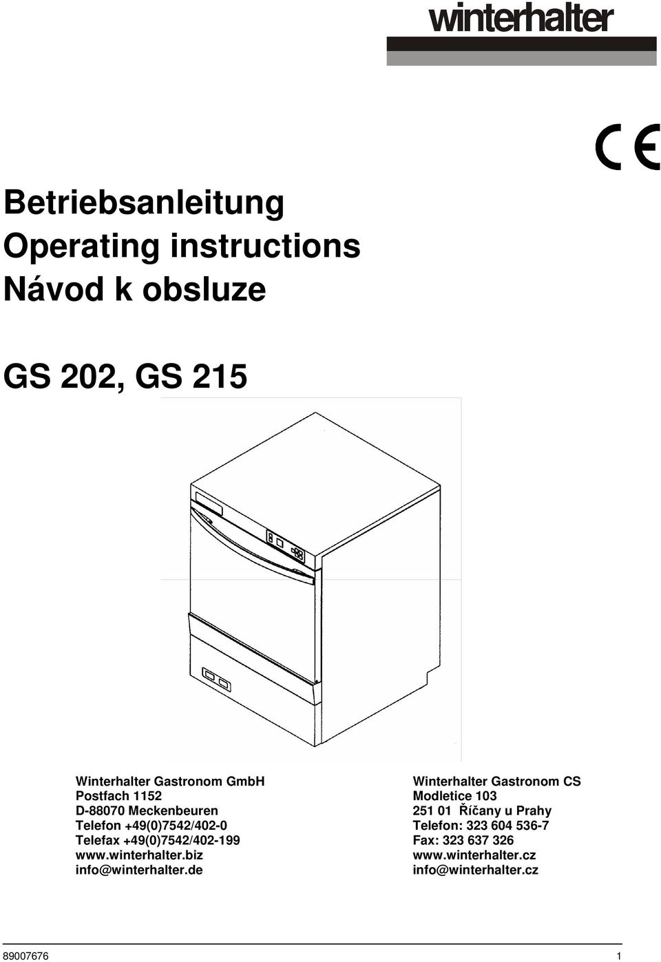 Betriebsanleitung Operating instructions Návod k obsluze GS 202, GS PDF  Stažení zdarma