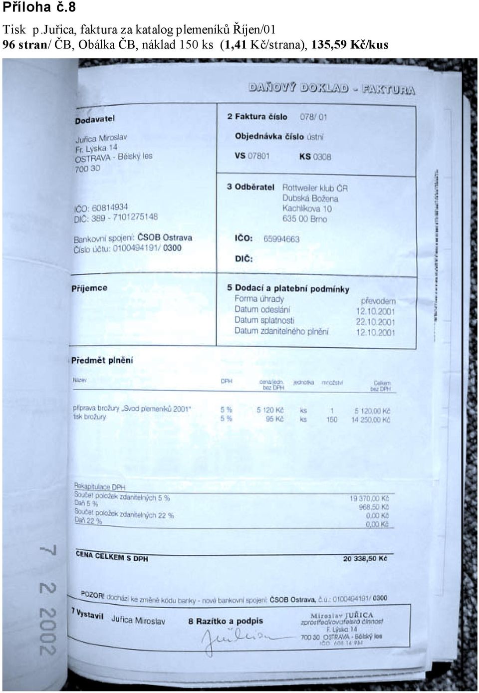 plemeníků Říjen/01 96 stran/ ČB,