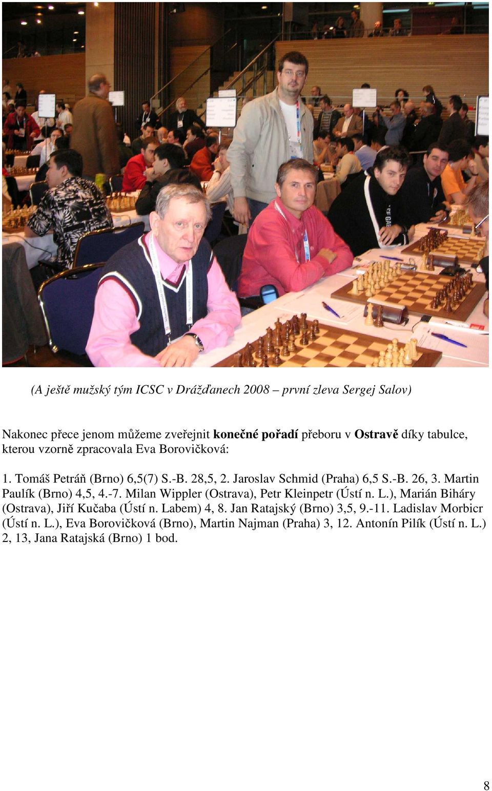 Martin Paulík (Brno) 4,5, 4.-7. Milan Wippler (Ostrava), Petr Kleinpetr (Ústí n. L.), Marián Biháry (Ostrava), Jiří Kučaba (Ústí n. Labem) 4, 8.