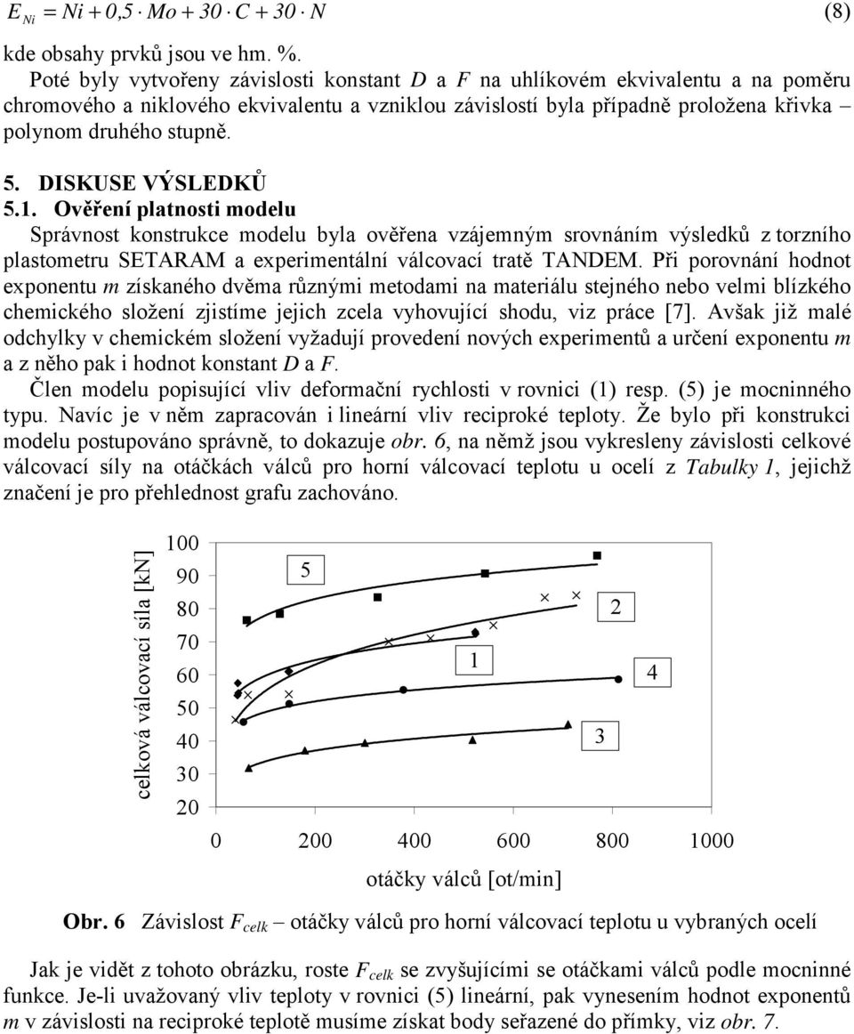 DISKUSE VÝSLEDKŮ 5.1. Ověřní platnosti modlu Správnost konstrukc modlu byla ověřna vzájmným srovnáním výsldků z torzního plastomtru SETARAM a xprimntální válcovací tratě TANDEM.