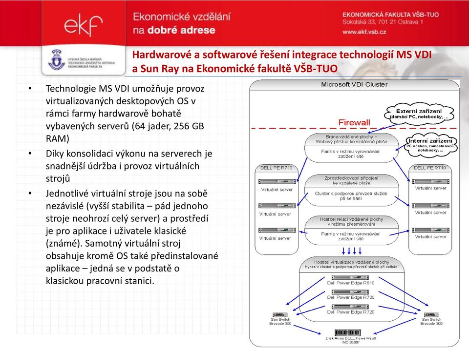 jednoho stroje neohrozí celý server) a prostředí je pro aplikace i uživatele klasické (známé).