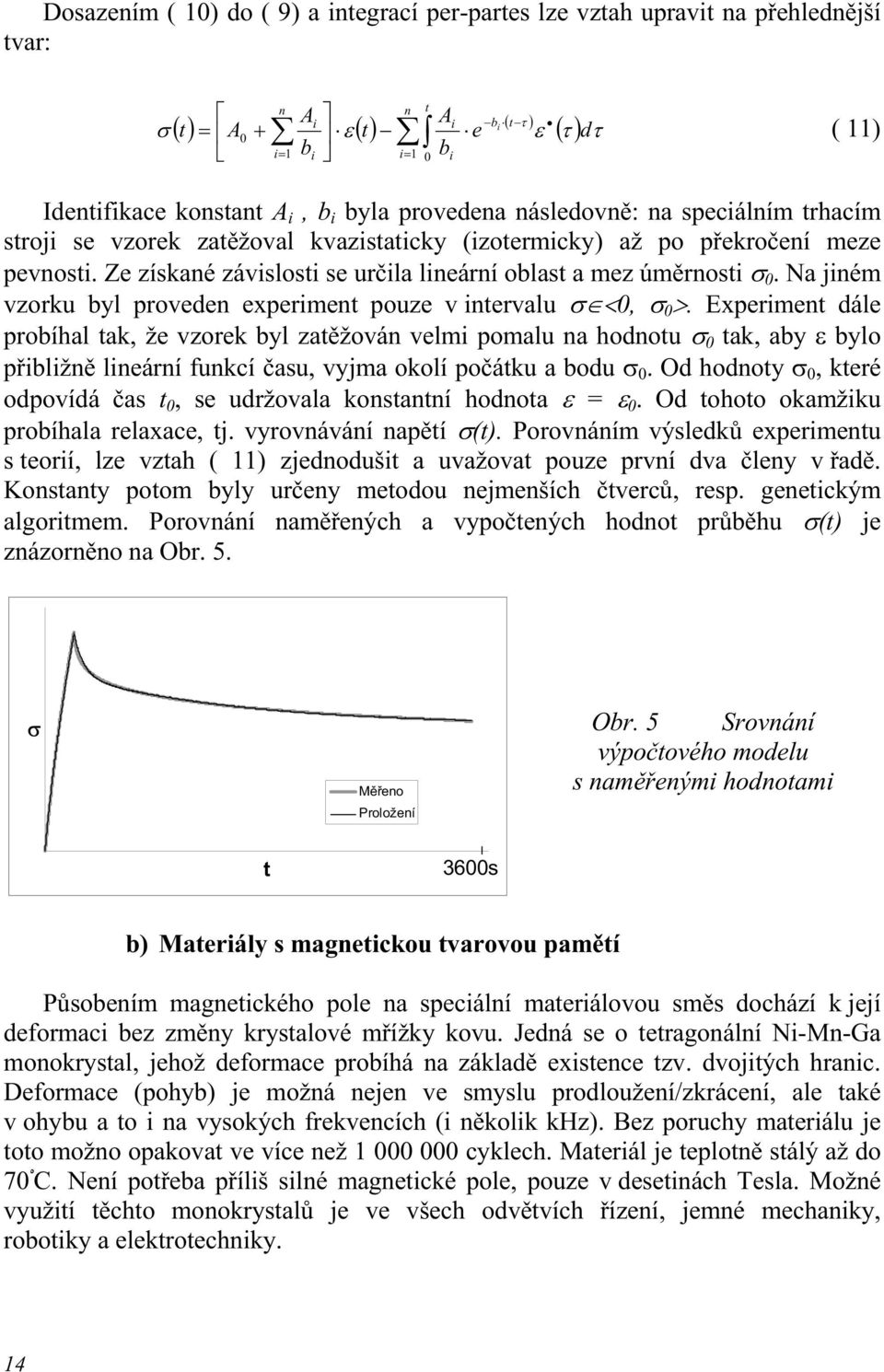 Na ném vzorku byl proveden experment pouze v ntervalu σ <0, σ 0 >.