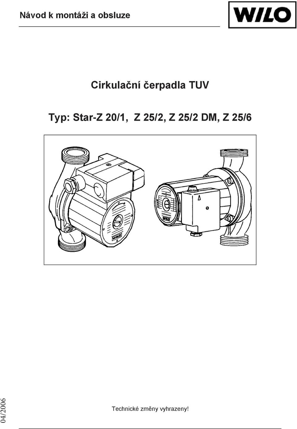 20/1, Z 25/2, Z 25/2 DM, Z 25/6 CZ Návod k