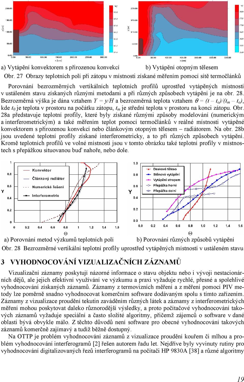 získaných různými metodami a při různých způsobech vytápění je na obr. 28.
