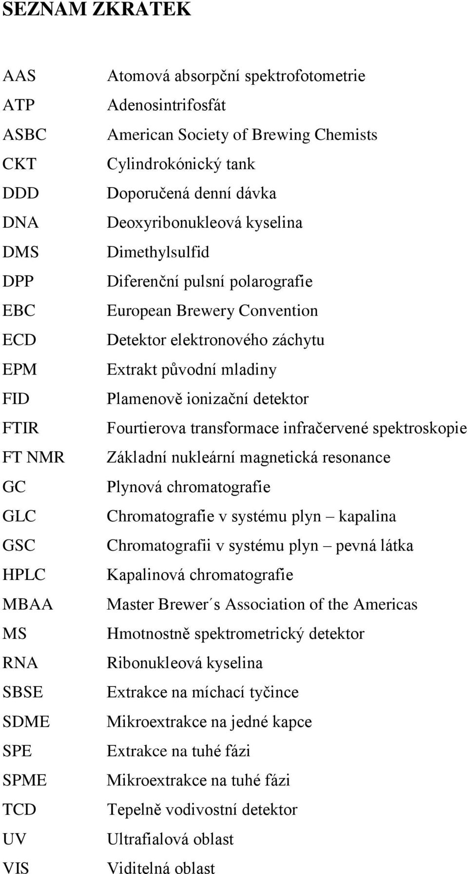 záchytu Extrakt původní mladiny Plamenově ionizační detektor Fourtierova transformace infračervené spektroskopie Základní nukleární magnetická resonance Plynová chromatografie Chromatografie v