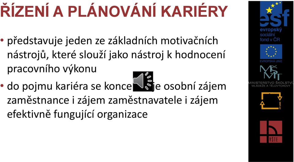 pracovního výkonu do pojmu kariéra se koncentruje osobní zájem