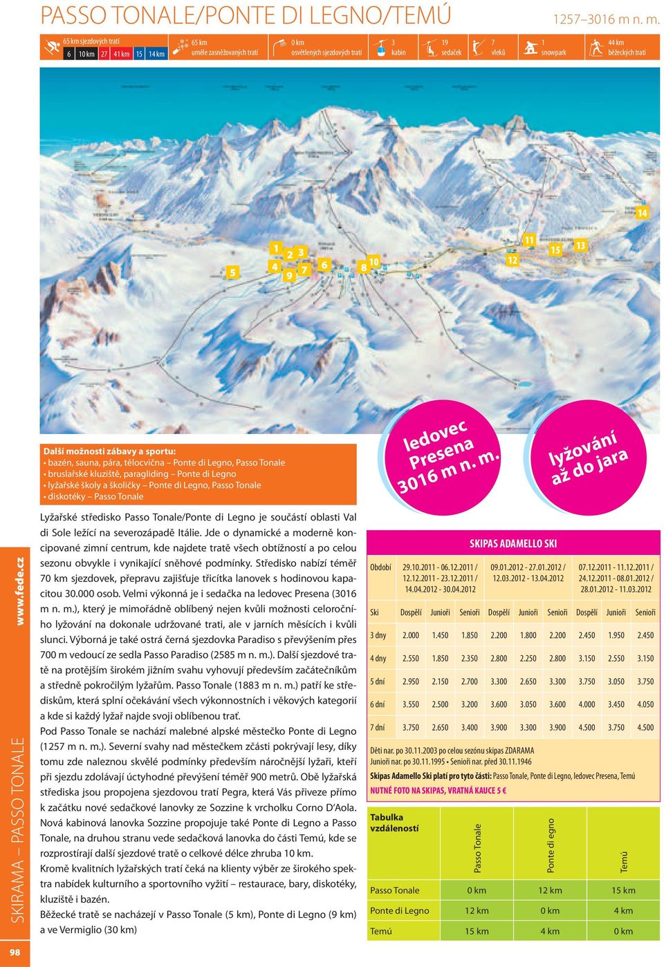 10 9 12 11 15 13 Další možnosti zábavy a sportu:, sauna, pára, tělocvična Ponte di Legno, Passo Tonale bruslařské kluziště, paragliding Ponte di Legno lyžařské školy a školičky Ponte di Legno, Passo