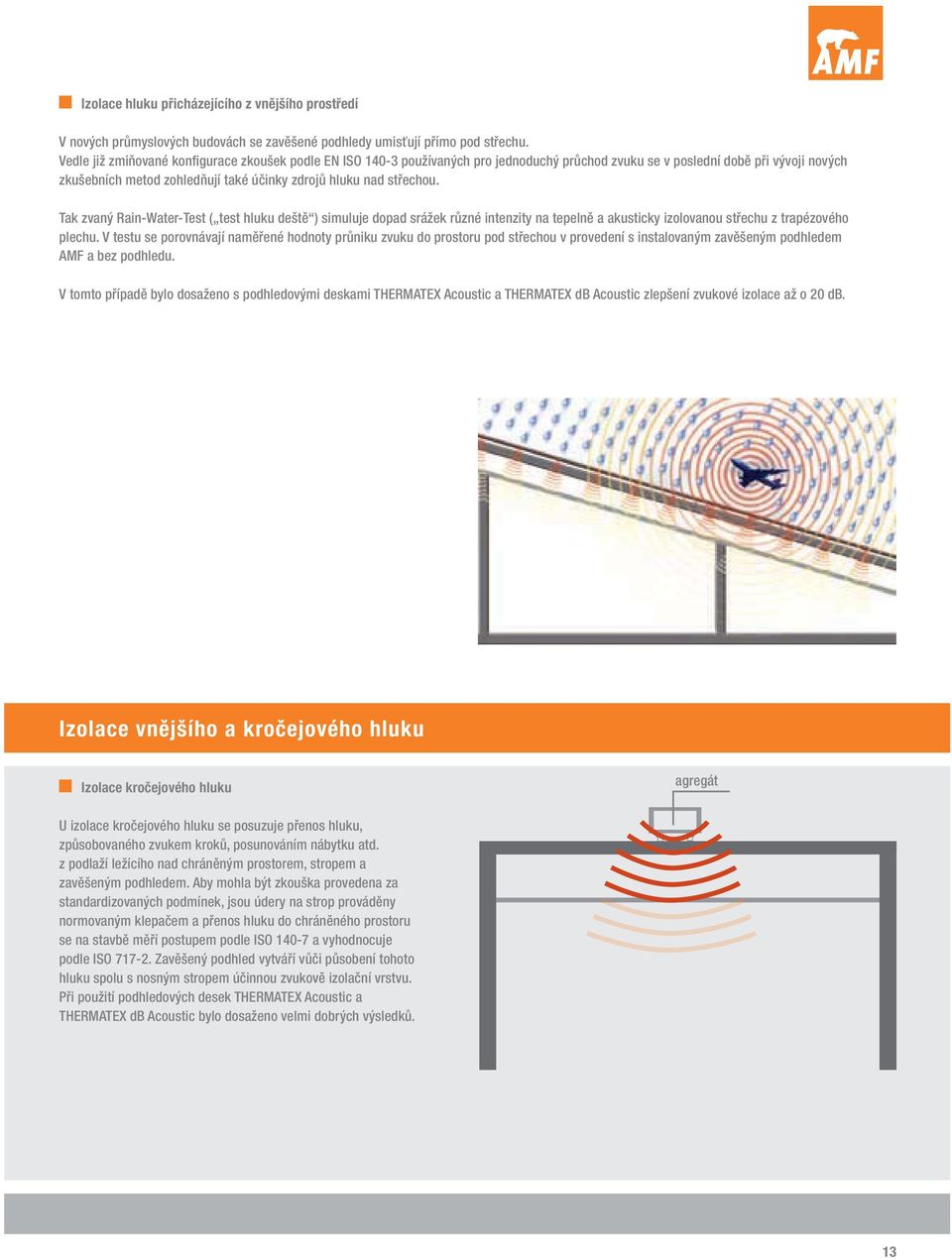 střechou. Tak zvaný Rain-Water-Test ( test hluku deště ) simuluje dopad srážek různé intenzity na tepelně a akusticky izolovanou střechu z trapézového plechu.