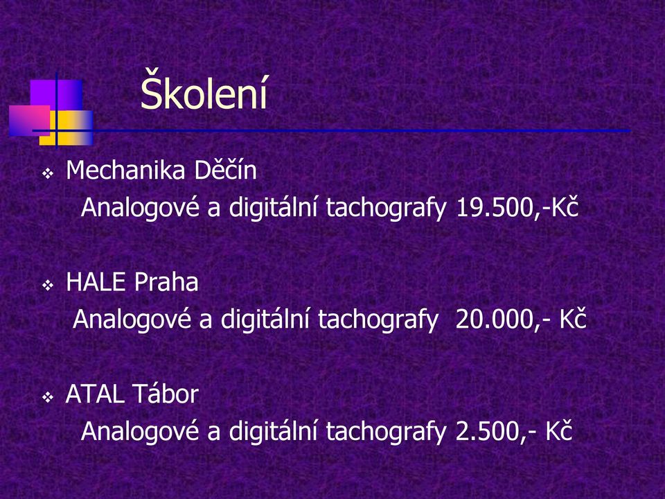 500,-Kč HALE Praha Analogové a digitální