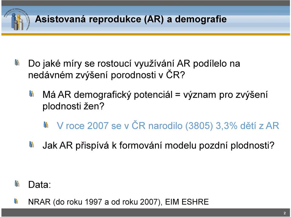 Má AR demografický potenciál = význam pro zvýšení plodnosti žen?