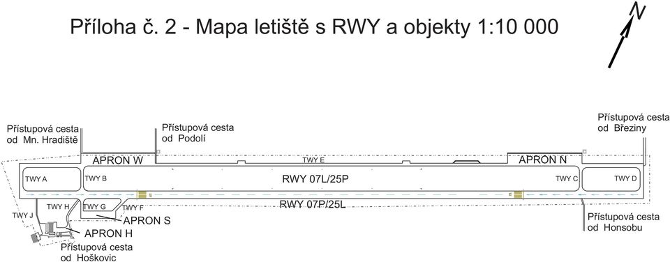 APRON N TWY A TWY B RWY 07L/25P TWY C TWY D TWY J TWY H TWY G TWY F APRON S