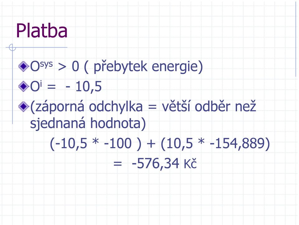 větší odběr než sjednaná hodnota)