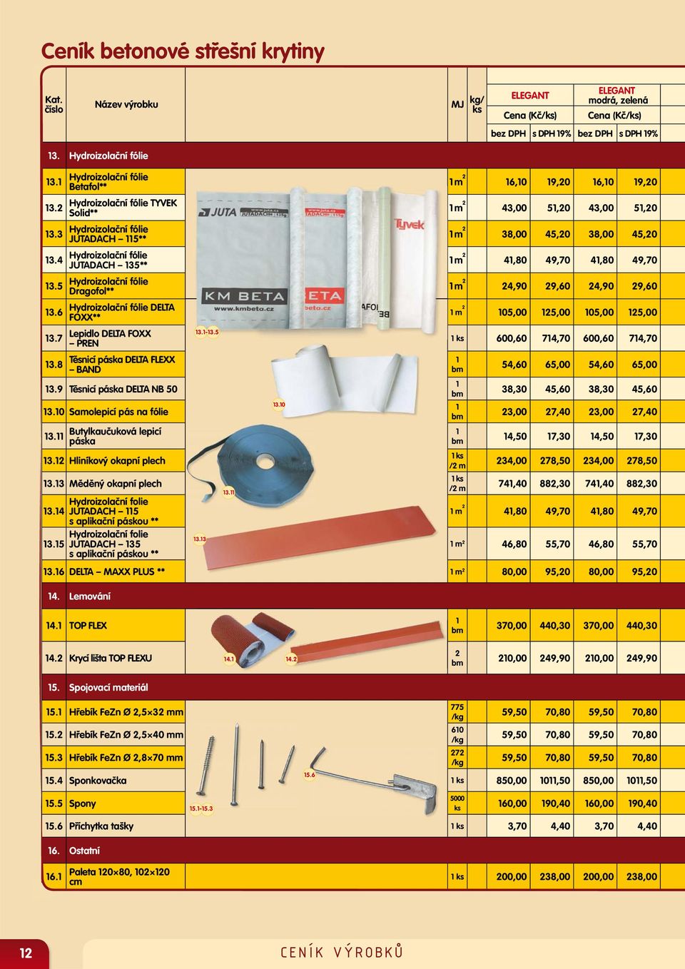 7 Hydroizolační fólie Betafol** Hydroizolační fólie TYVEK Solid** Hydroizolační fólie JUTADACH 115** Hydroizolační fólie JUTADACH 135** Hydroizolační fólie Dragofol** Hydroizolační fólie DELTA FOXX**