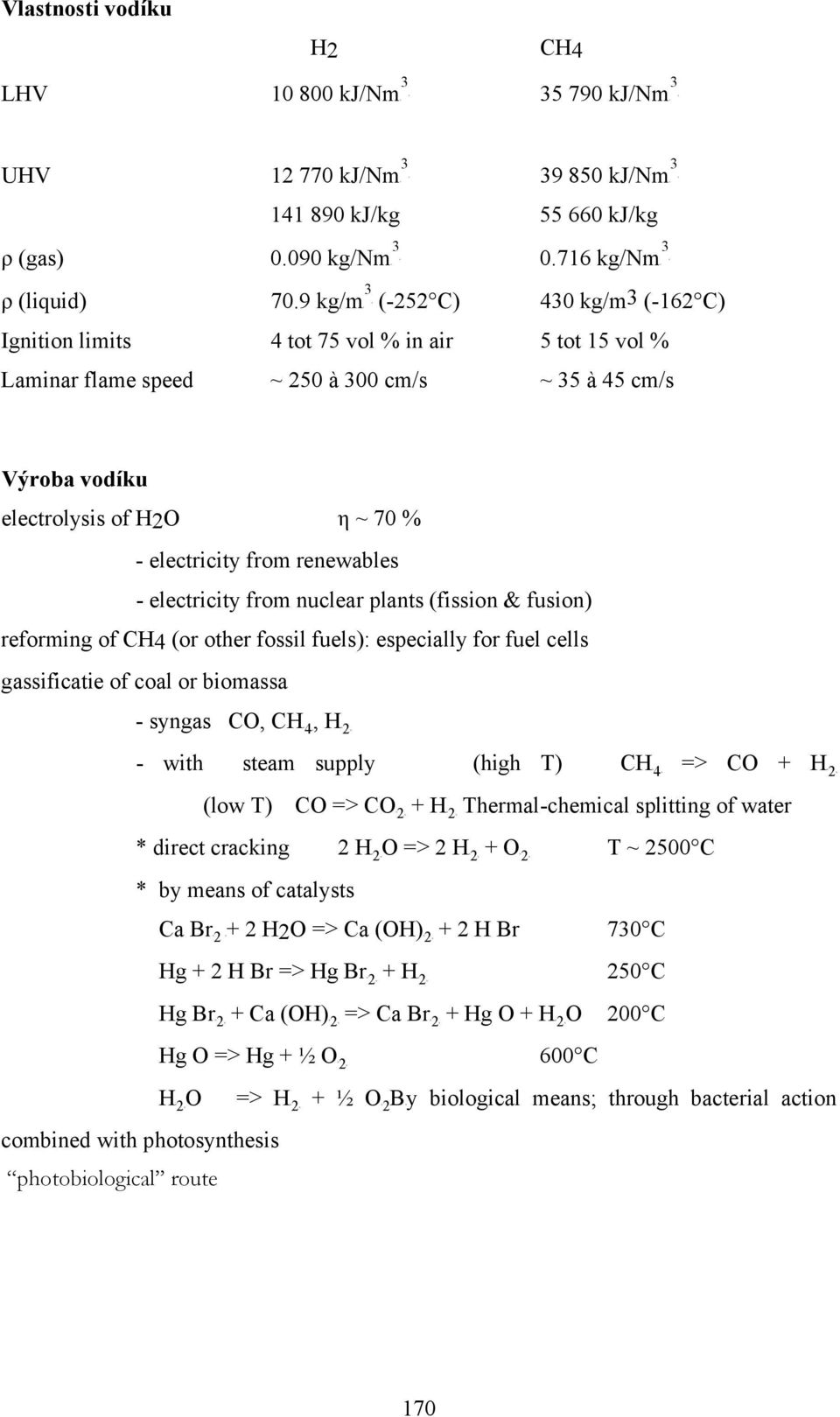 from renewables - electricity from nuclear plants (fission & fusion) reforming of CH4 (or other fossil fuels): especially for fuel cells gassificatie of coal or biomassa - syngas CO, CHB4B, HB2B -