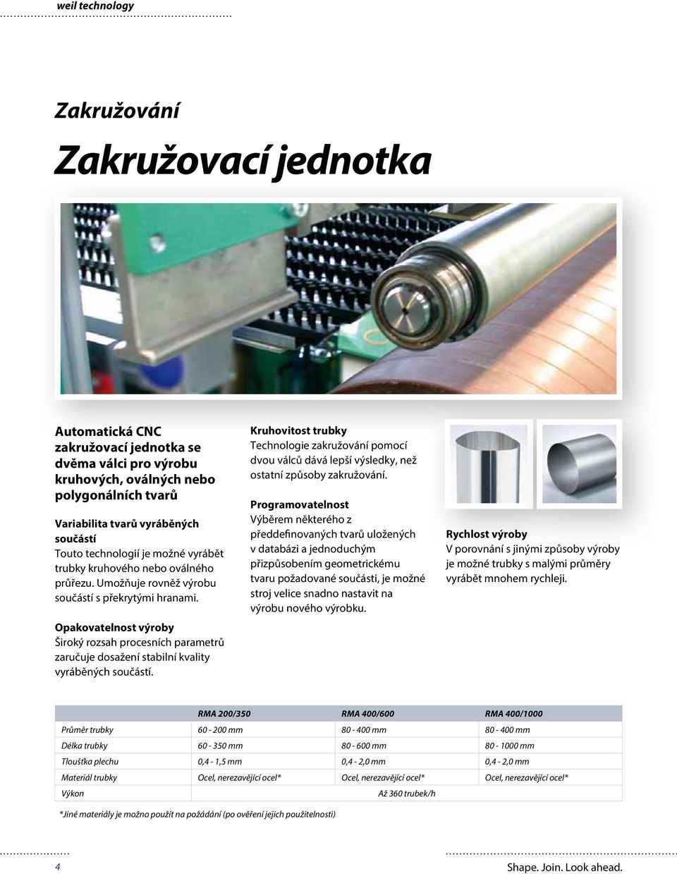 Opakovatelnost výroby Široký rozsah procesních parametrů zaručuje dosažení stabilní kvality vyráběných součástí.