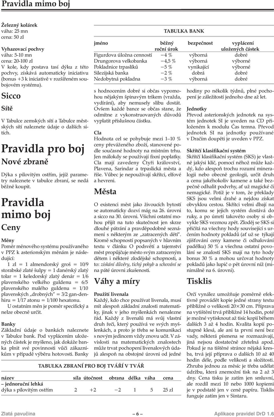 Pravidla pro boj Nové zbraně Dýka s pilovitým ostřím, jejíž parametry naleznete v tabulce zbraní, se nedá běžně koupit.