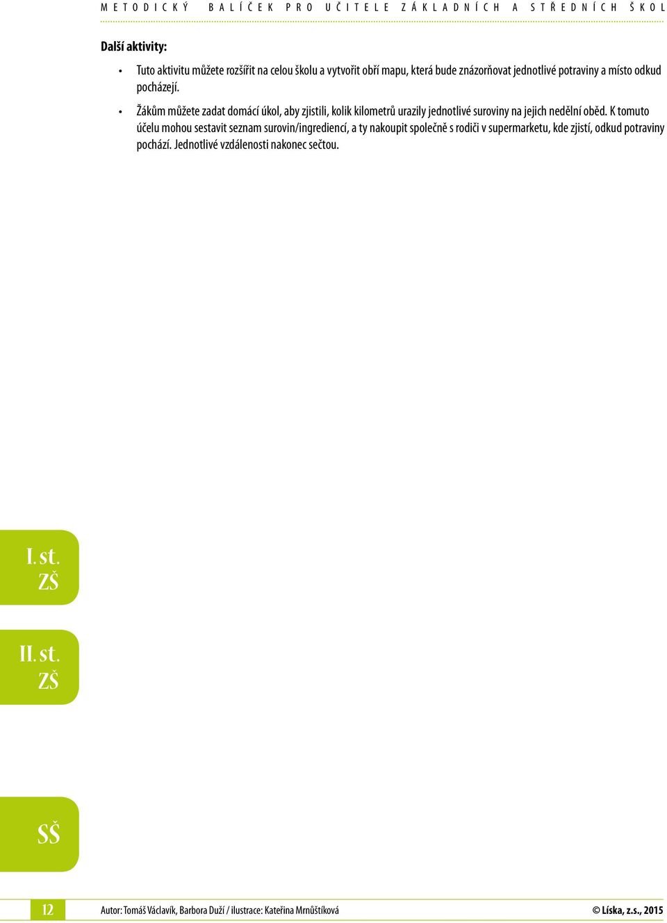 Žákům můžete zadat domácí úkol, aby zjistili, kolik kilometrů urazily jednotlivé suroviny na jejich nedělní oběd.