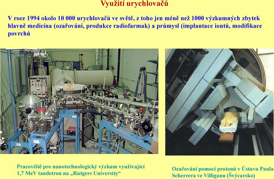 iontů, modifikace povrchů Pracoviště pro nanotechnologický výzkum využívající 1,7 MeV