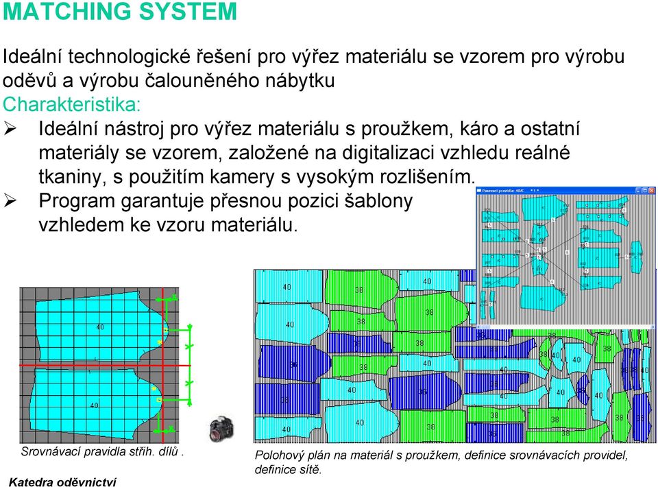 digitalizaci vzhledu reálné tkaniny, s použitím kamery s vysokým rozlišením.