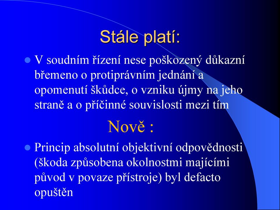 příčinné souvislosti mezi tím Nově : Princip absolutní objektivní