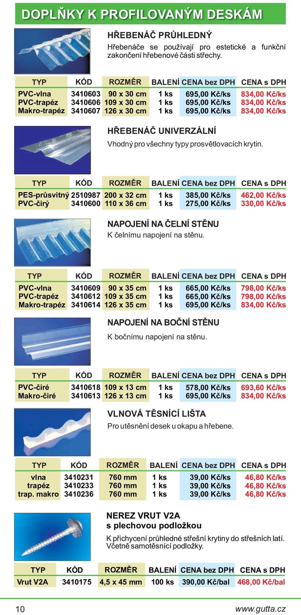 834,00 Kè/ks 834,00 Kè/ks 834,00 Kè/ks PES-prùsvitný 510987 00 x 3 cm PVC-èirý 3410600 110 x 36 cm 385,00 Kè/ks 75,00 Kè/ks NAPOJENÍ NA ÈELNÍ STÌNU K èelnímu napojení na stìnu.