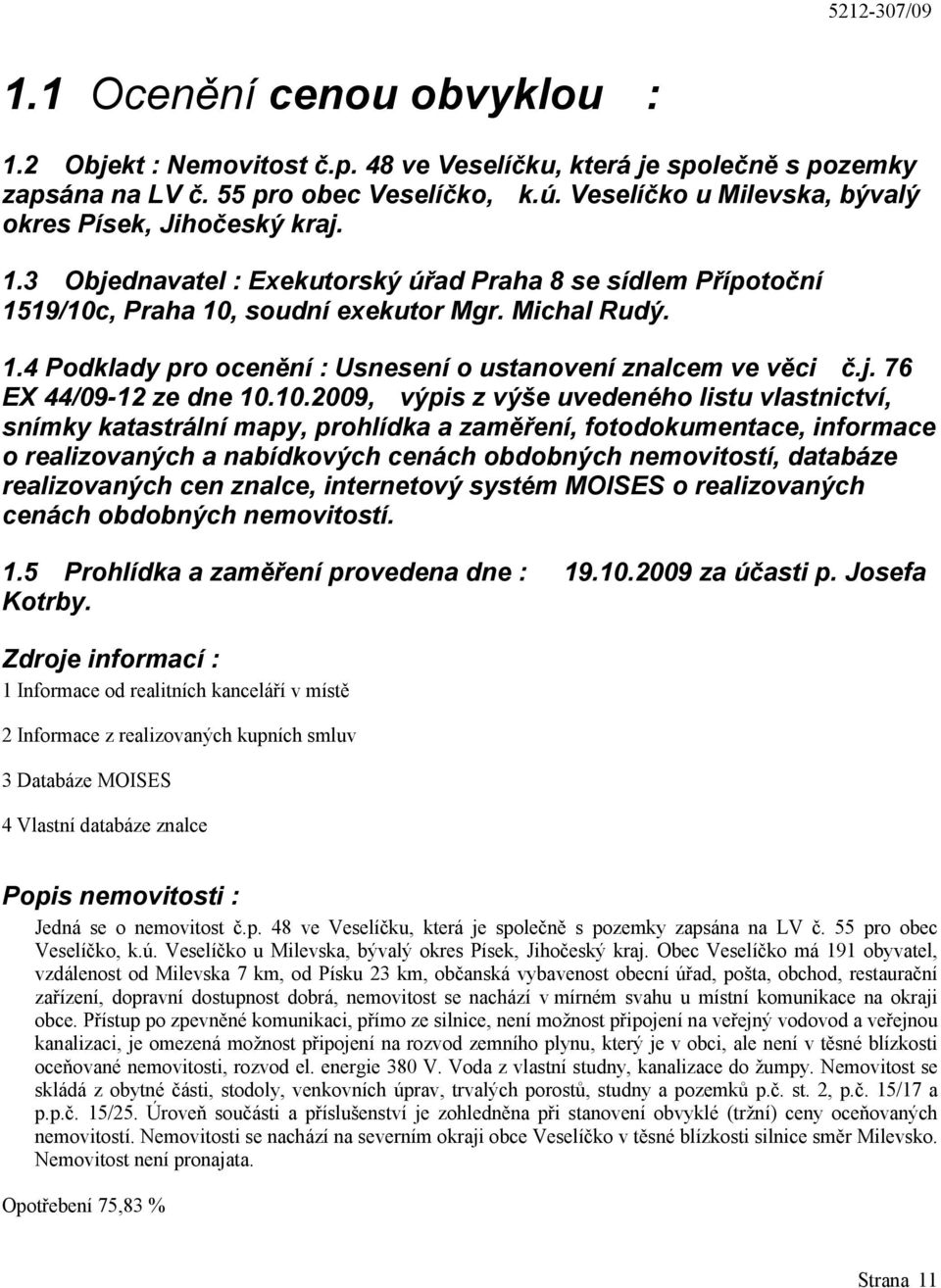 j. 76 EX 44/09-12 ze dne 10.