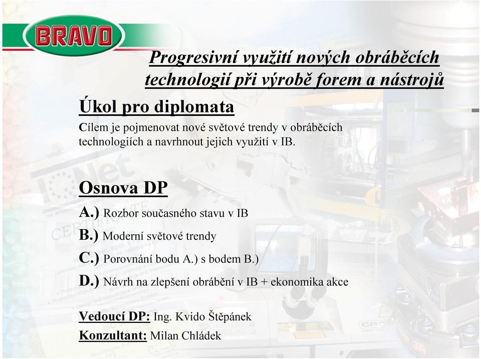 A.) Rozbor současného stavu v IB B.) Moderní světovétrendy C.) Porovnáníbodu A.) s bodem B.) D.