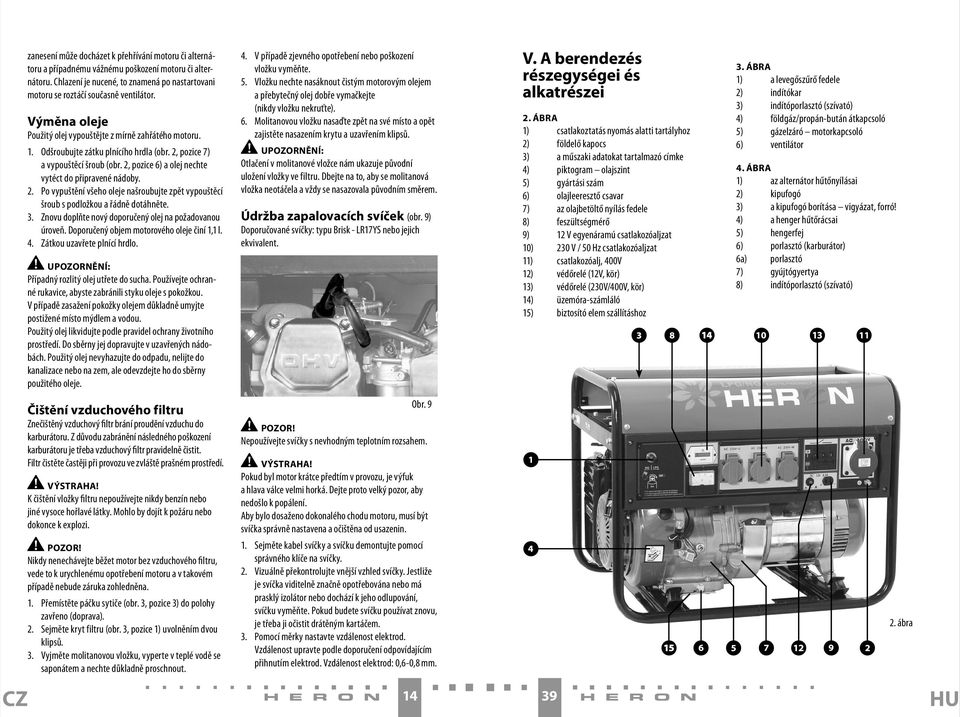 2. Po vypuštění všeho oleje našroubujte zpět vypouštěcí šroub s podložkou a řádně dotáhněte. 3. Znovu doplňte nový doporučený olej na požadovanou úroveň. Doporučený objem motorového oleje činí 1,1 l.