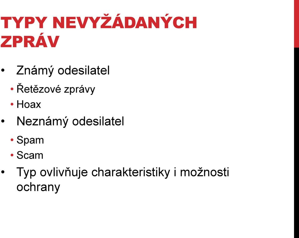 Neznámý odesilatel Spam Scam Typ