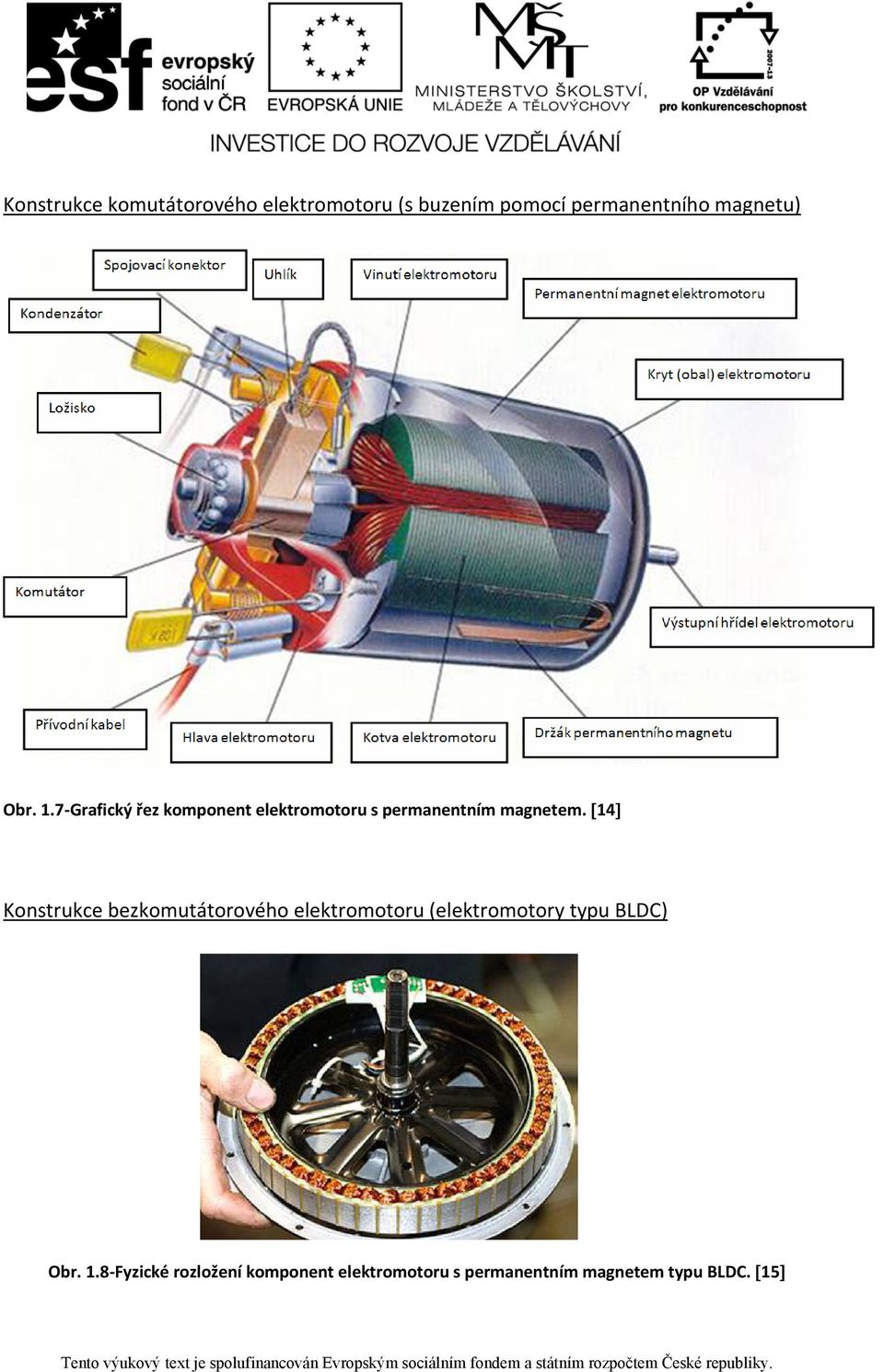[14] Konstrukce bezkomutátorového elektromotoru (elektromotory typu BLDC) Obr.