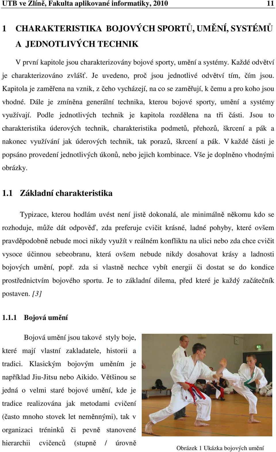 Dále je zmíněna generální technika, kterou bojové sporty, umění a systémy využívají. Podle jednotlivých technik je kapitola rozdělena na tři části.