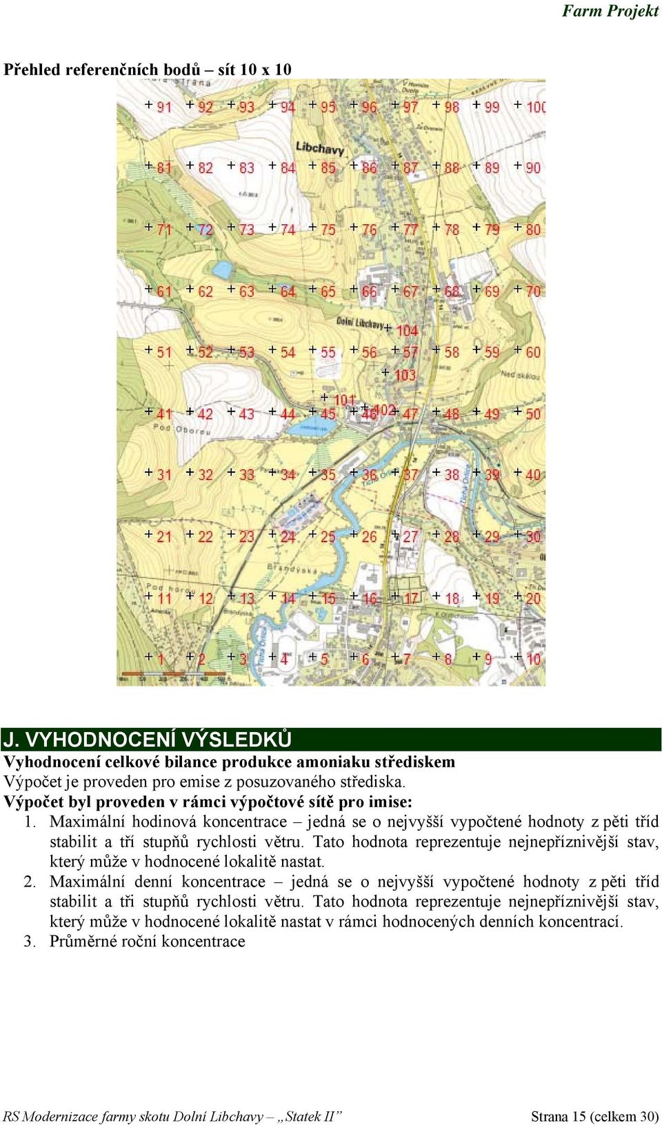 Tato hodnota reprezentuje nejnepříznivější stav, který může v hodnocené lokalitě nastat. 2.